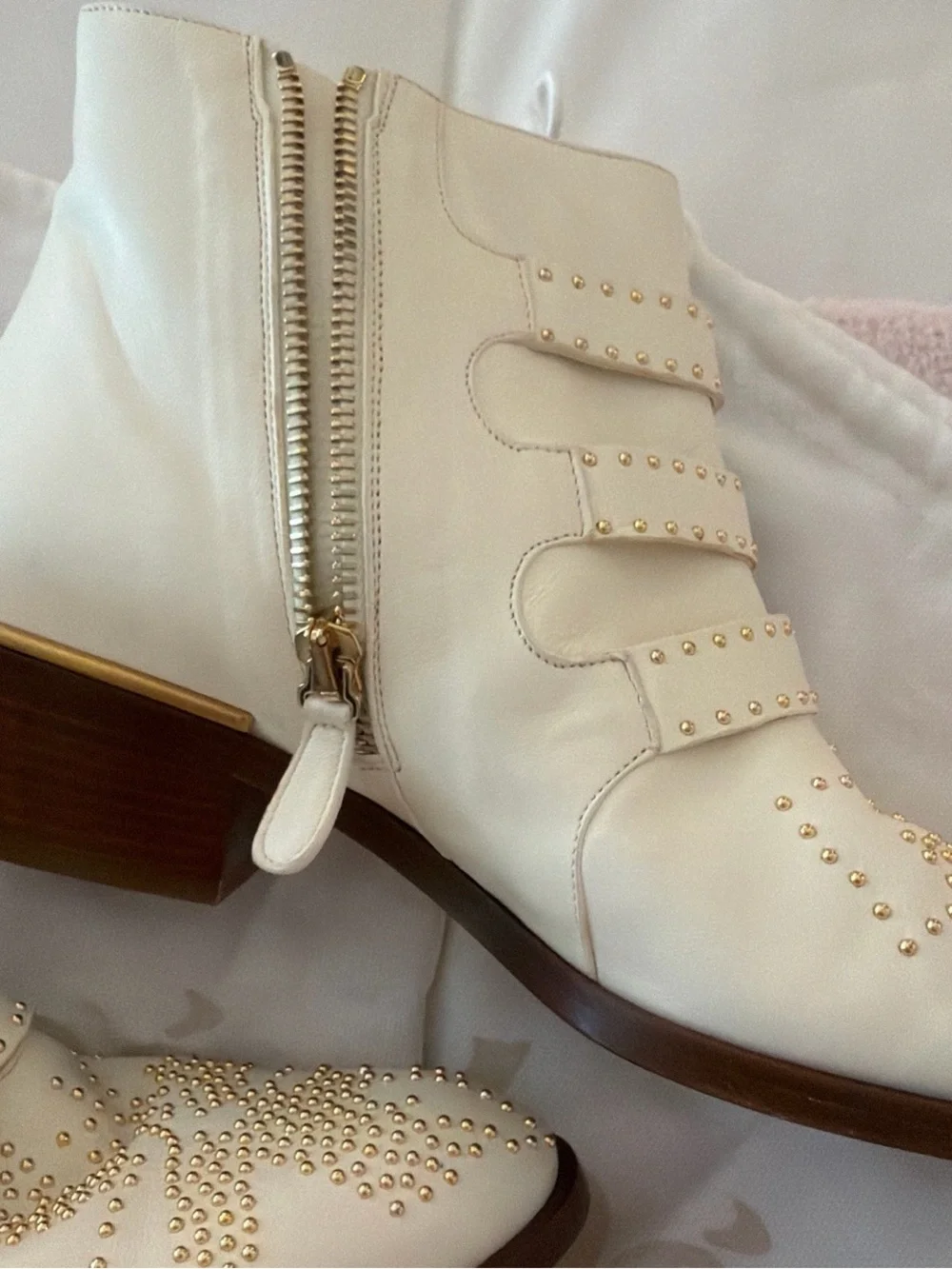Chloe leather studded ankle boots